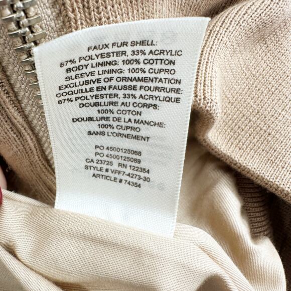 Aritzia Wilfred FreeThe Teddy Jacket Zip Up Sherpa in Tan‎ Size XXS - Picture 11 of 11